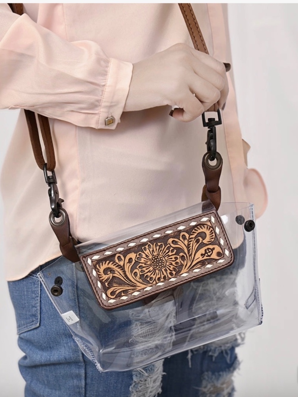 American Darling Clear Bag Genuine Western Leather Women Bag Belle